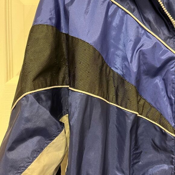 Bike Y2K Blue & Gray Track Jacket Windbreaker sz L EUC - Picture 2 of 6